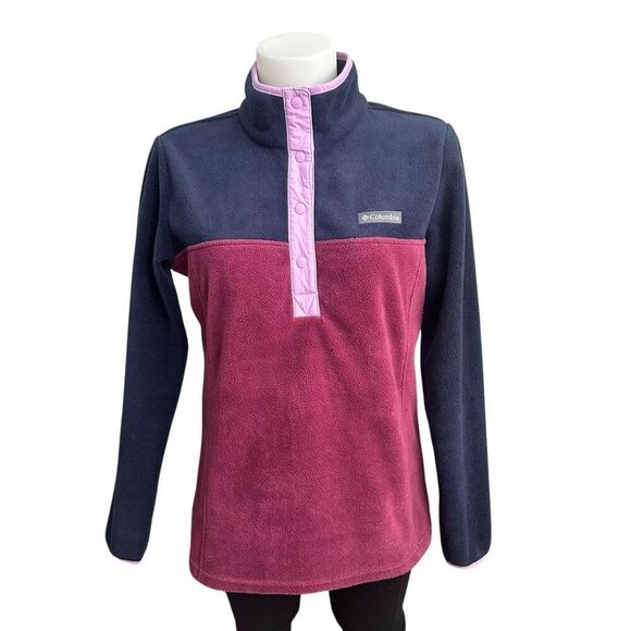 Columbia Benton‎ Springs Half Snap Pullover Marrionberry Dark Nocturnal Small - Picture 1 of 7